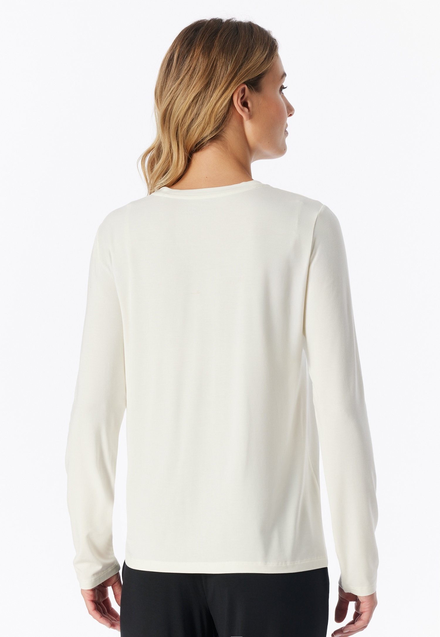 Shirt langarm Rundhals (Naturweiss)