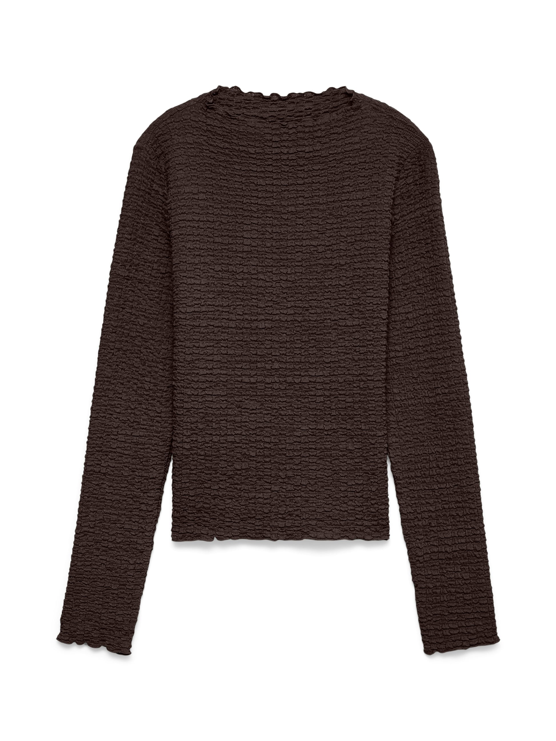 Vmzia Ls Funnel Neck Top Jrs Noos (Chocolate Tor)