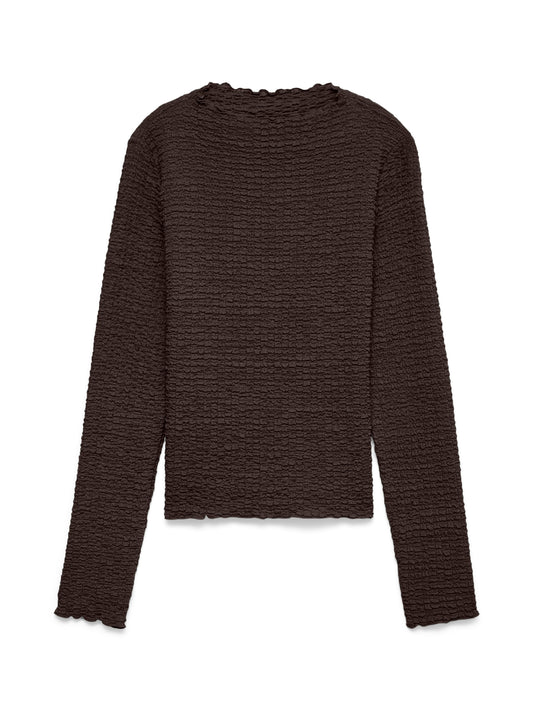 Vmzia Ls Funnel Neck Top Jrs Noos (Chocolate Tor)
