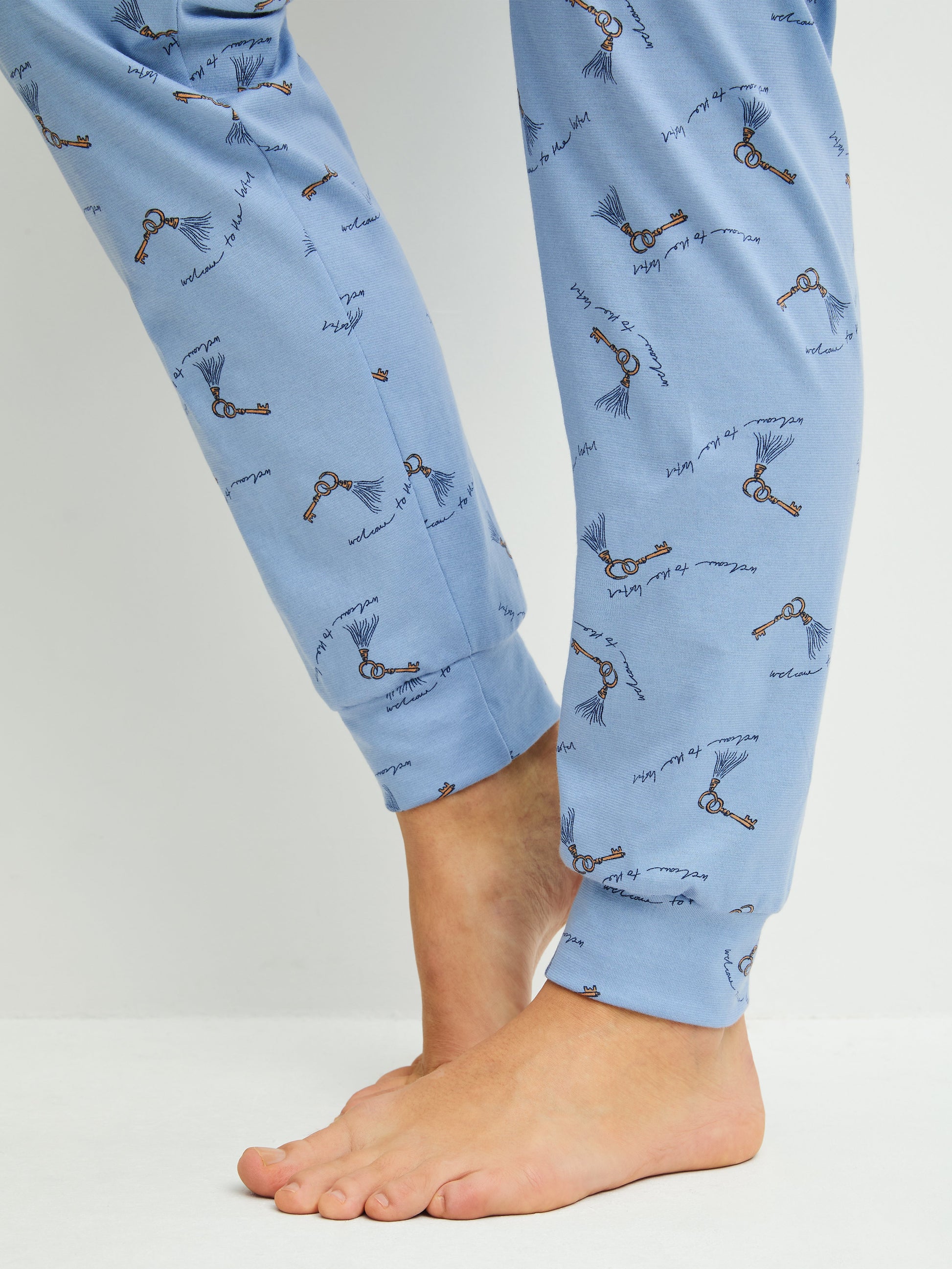 DAMEN Pyjama mit Bündchen (Dusty Grey)