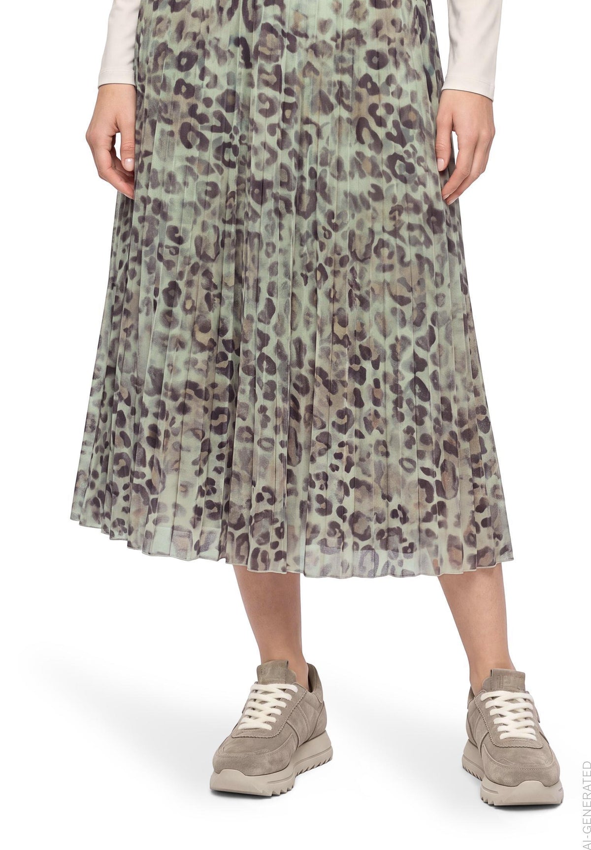Plisseerock (Grey/beige)