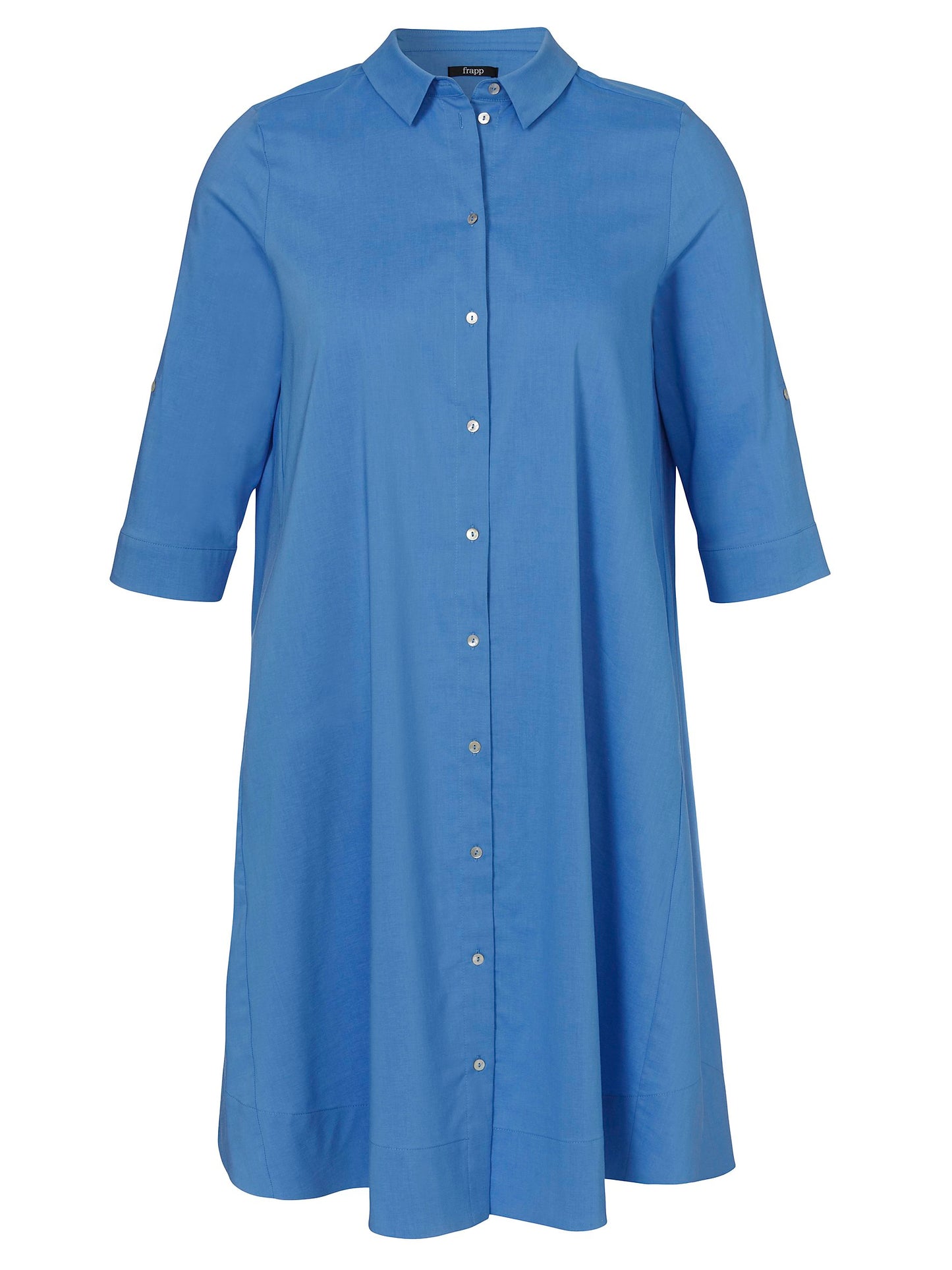 Kleid Hemdkragen 3/4 Arm (Blue)