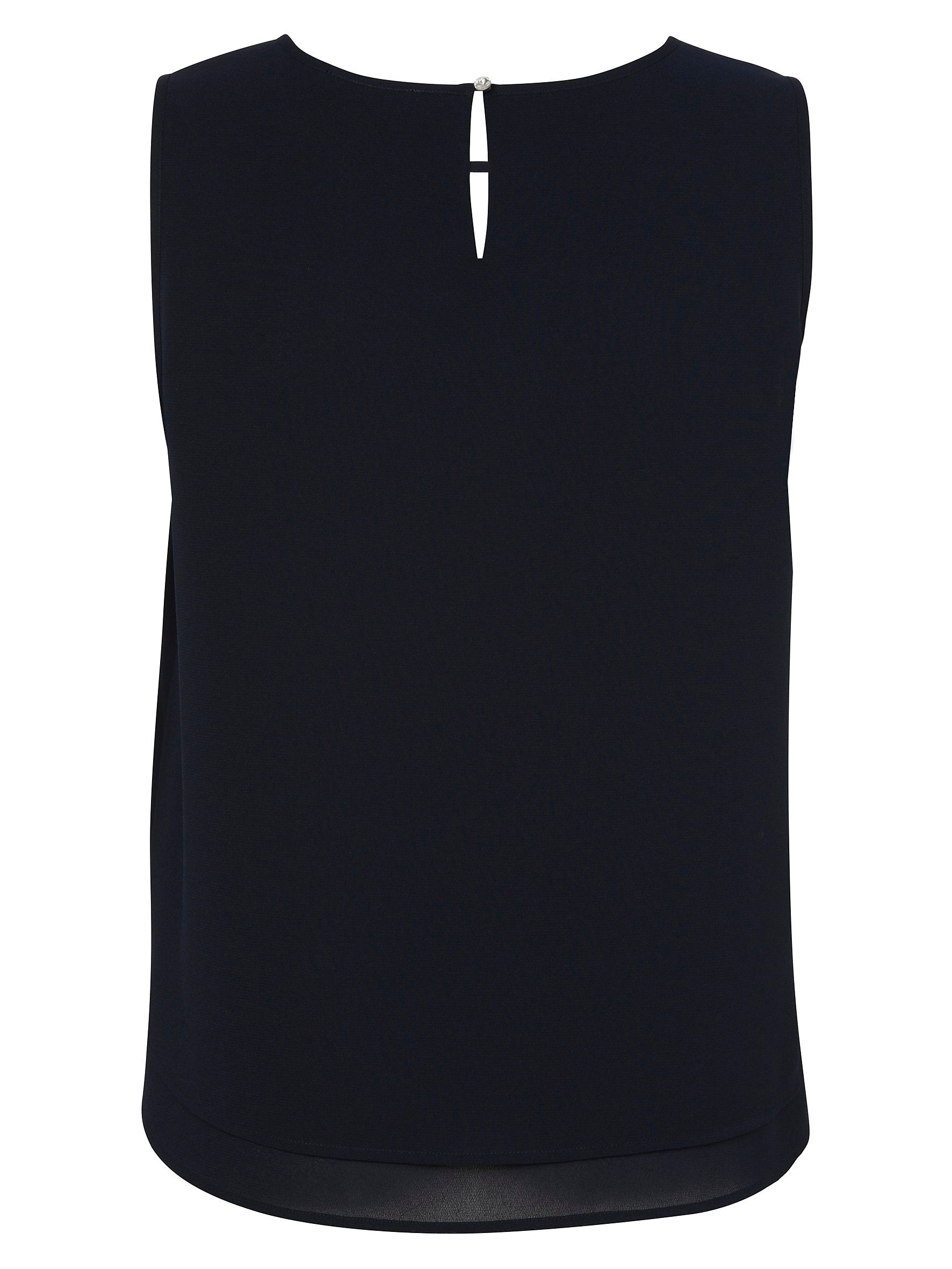 Bluse Rundhals ohne Arm (Navy)