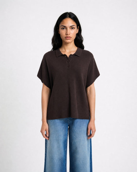 Polo Collar Cape (Dark Choc)