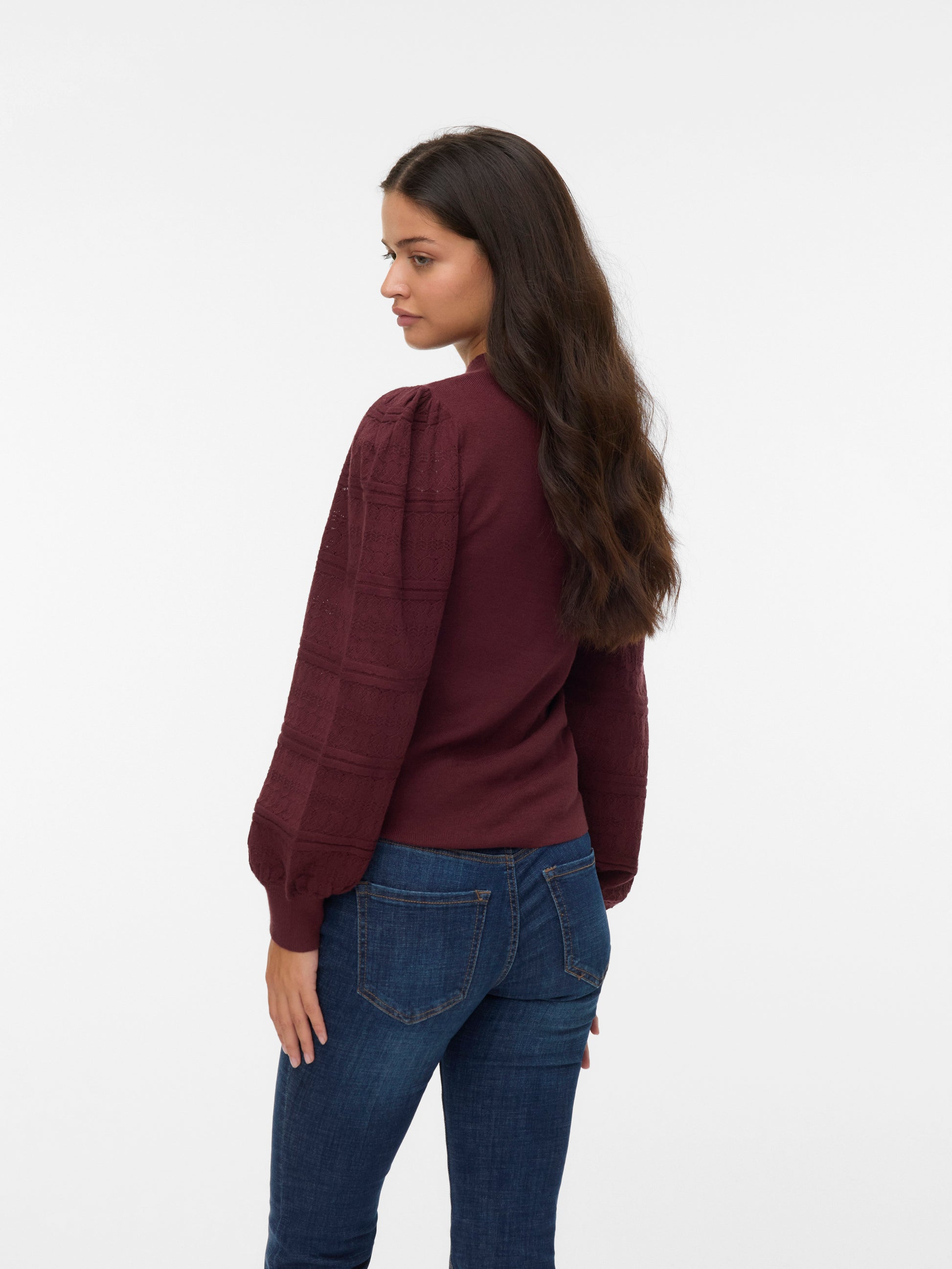Vmnewlimone Ls Highneck Pullover Boo (Winetasting)