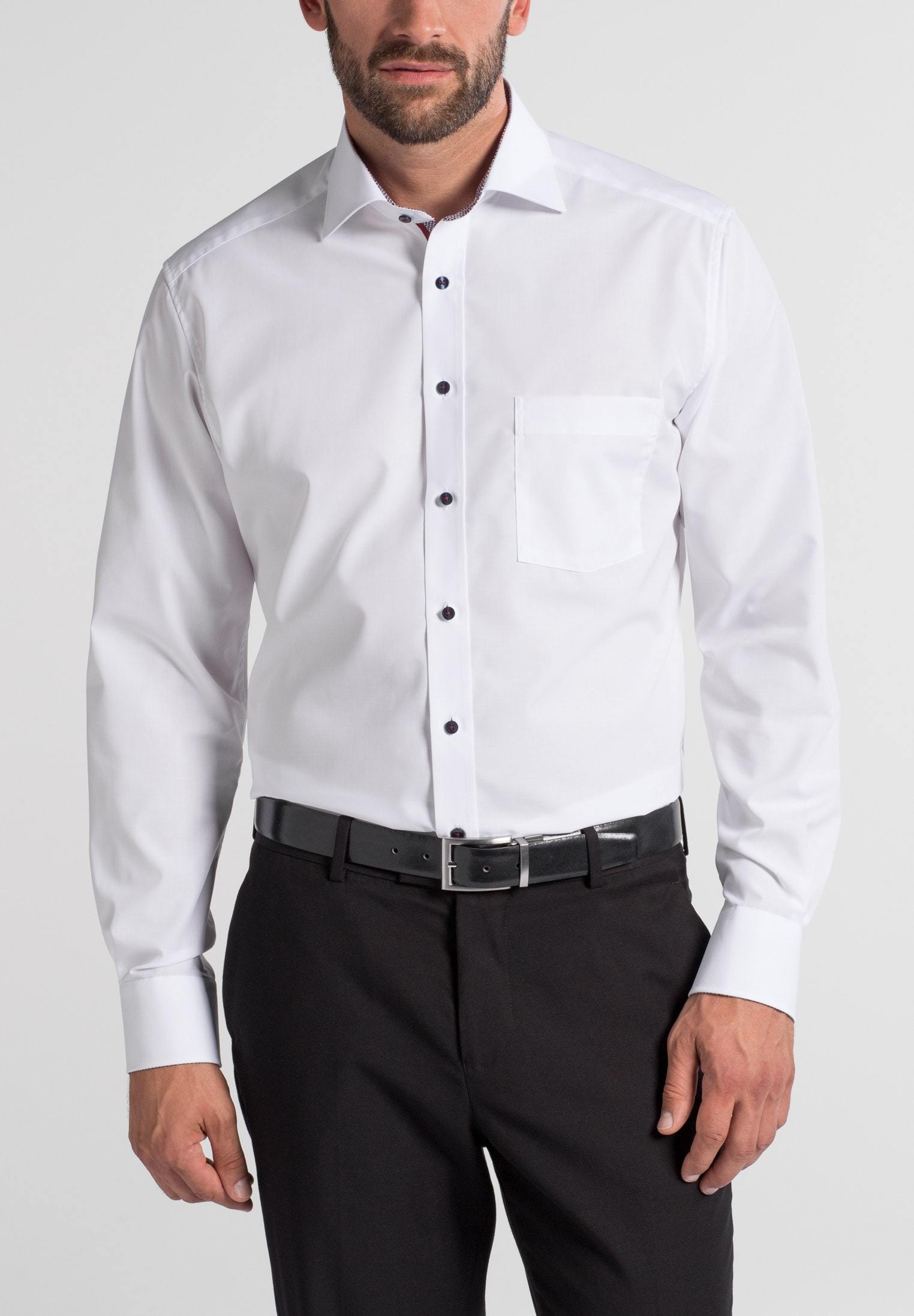 Hemd Chambray Langarm (Weiss)