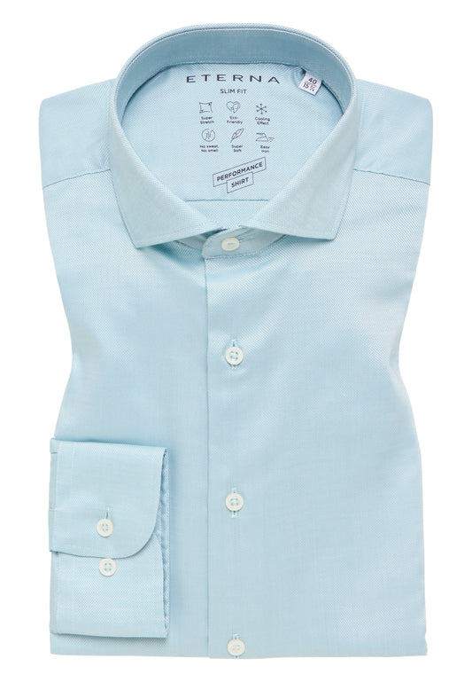 Performance Shirt Natté-Stretch Langarm (Grün)