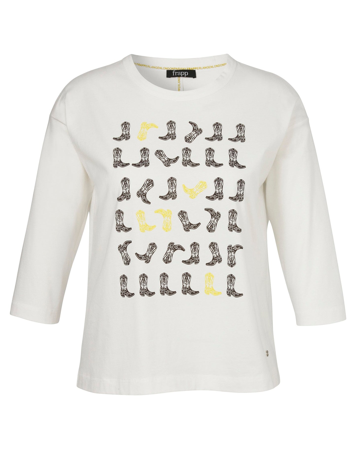 T-Shirt Rundhals 3/4 Arm Motiv (Offwhite Multico)