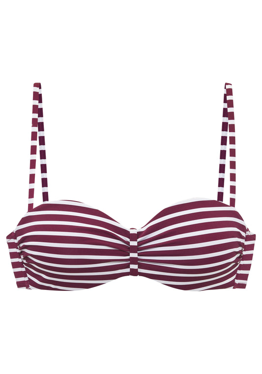 Venice Beach LM exkl. Sport Bügel-Bandeau-Top (Bordeaux-whi)