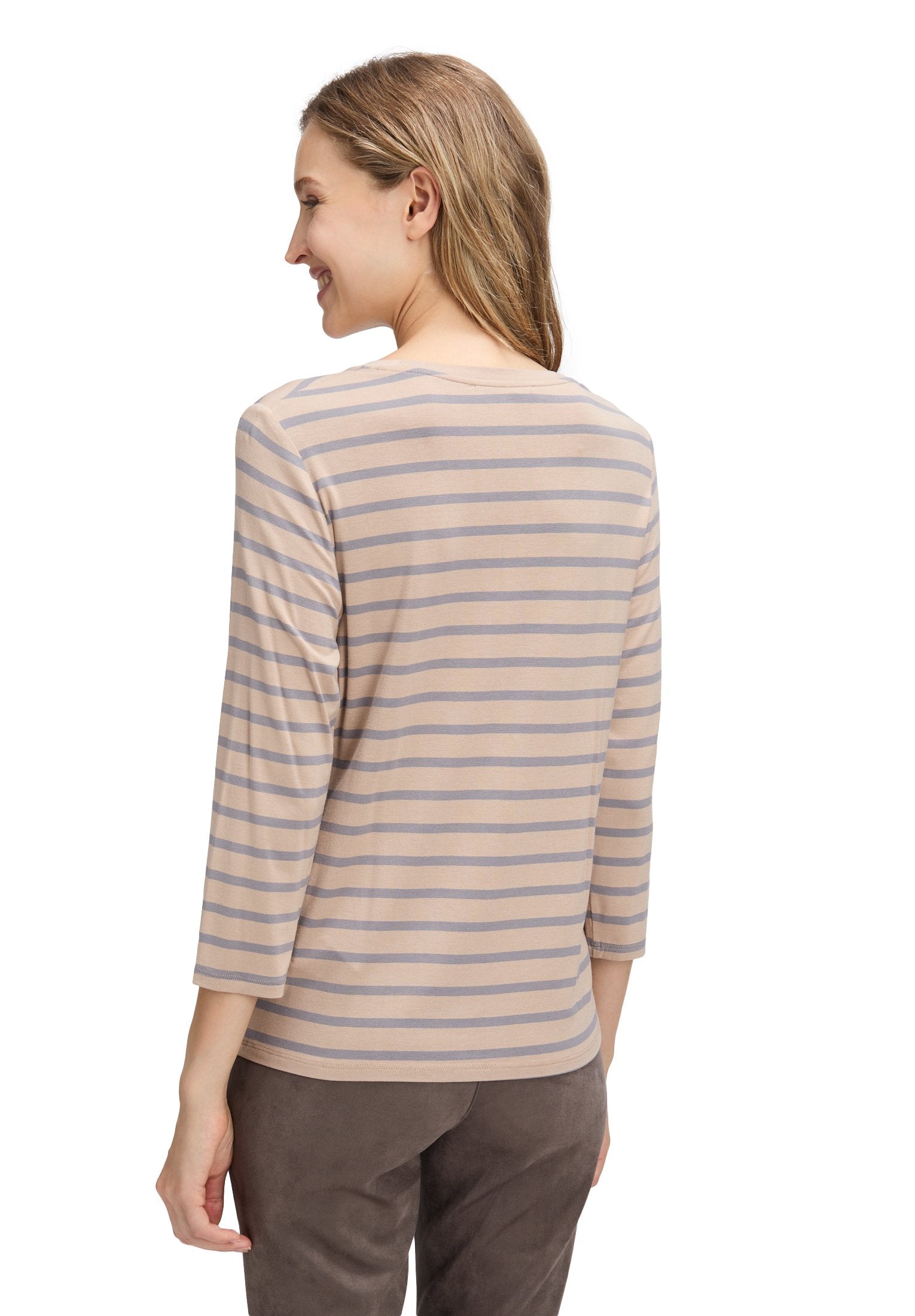 Ringelshirt (Beige/grey)