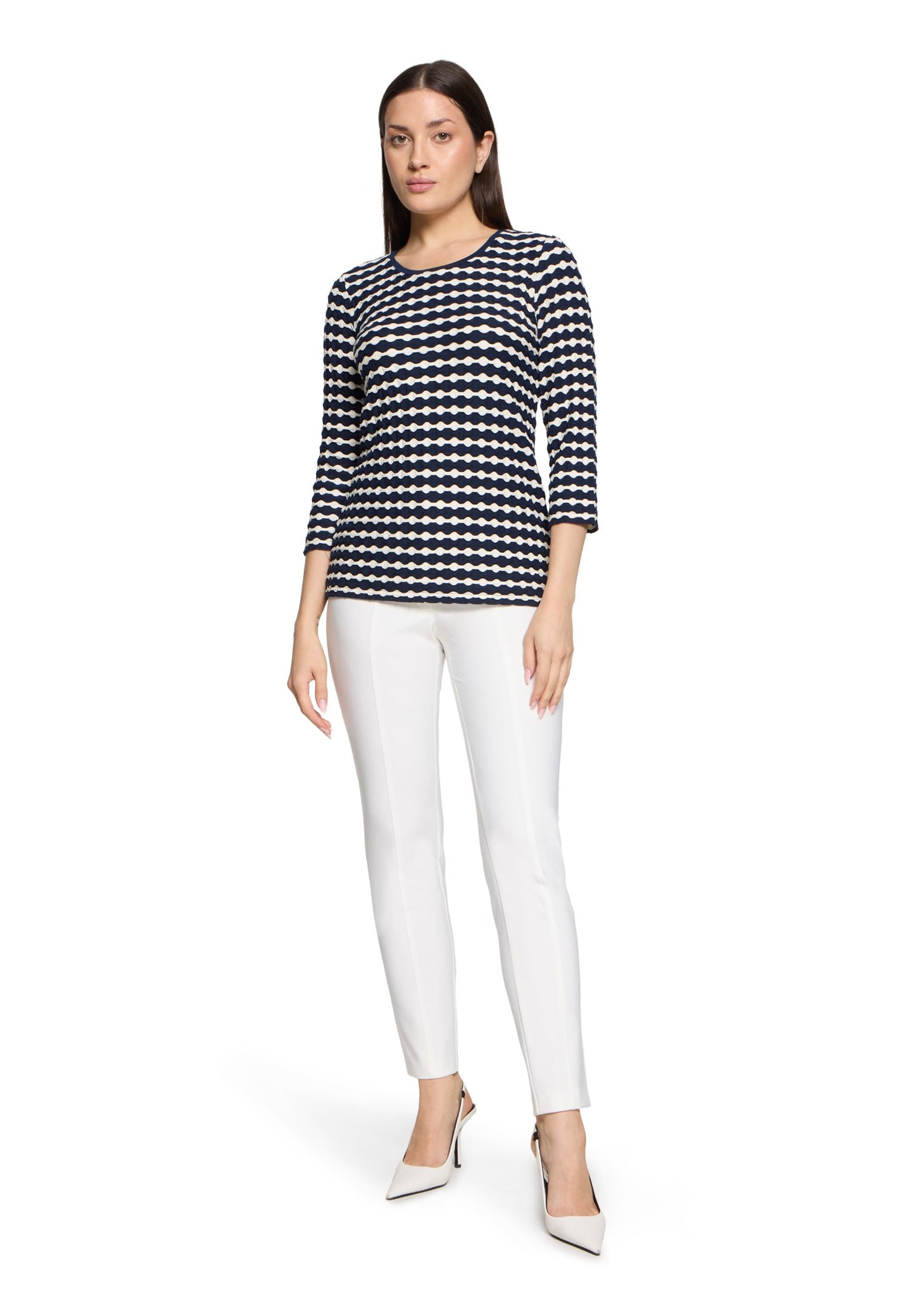 Basic Shirt (Dark Blue/cream)