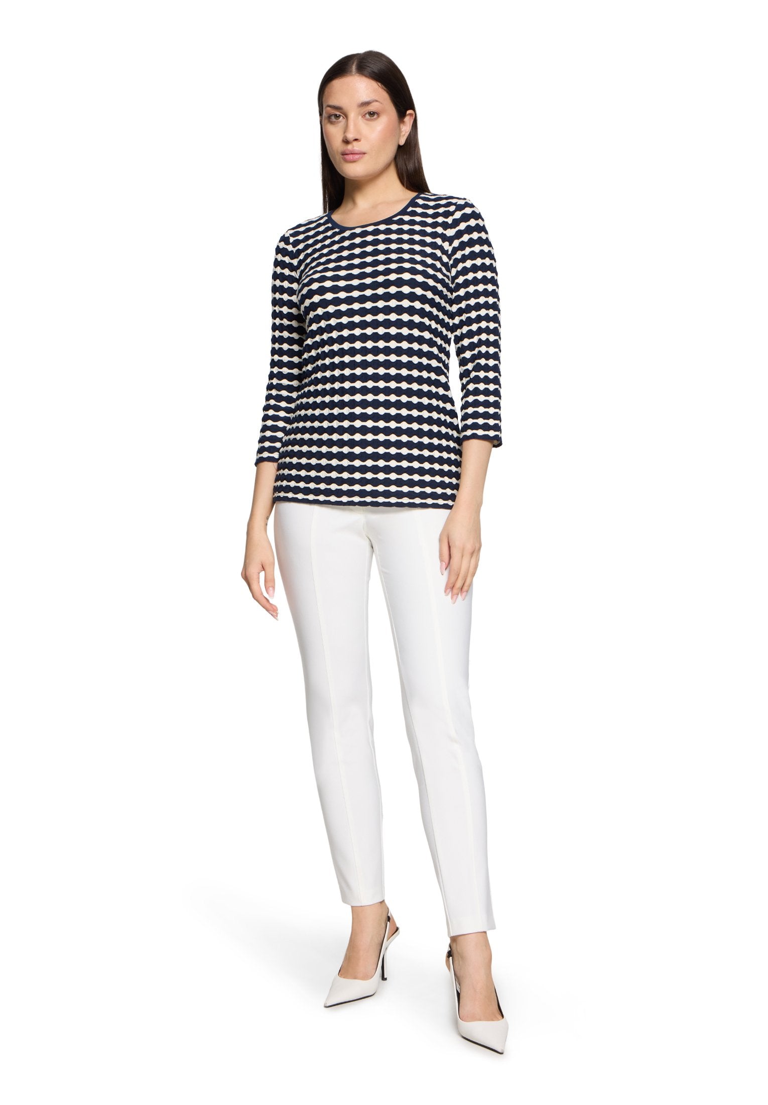 Basic Shirt (Dark Blue/cream)
