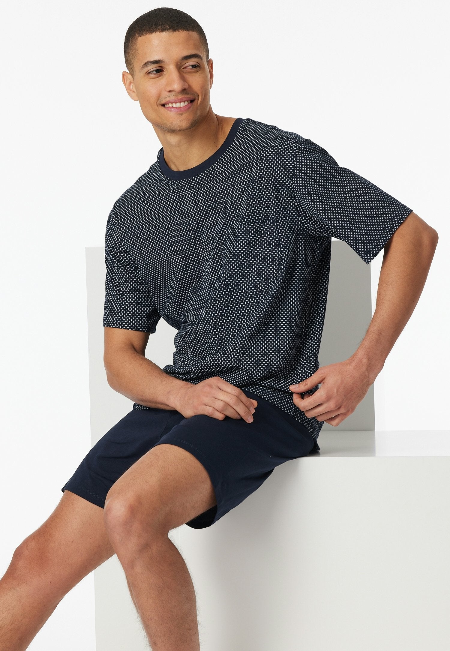 Schlafanzug kurz (Nachtblau)