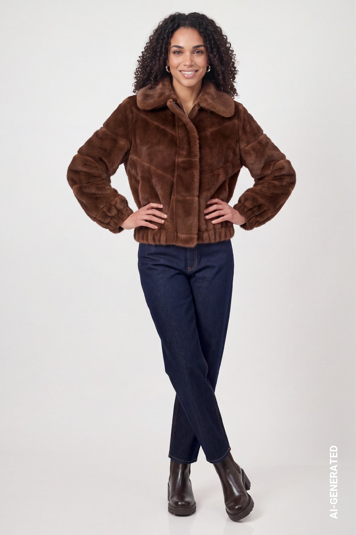 Kunstfelljacke (Chocolate Brown)