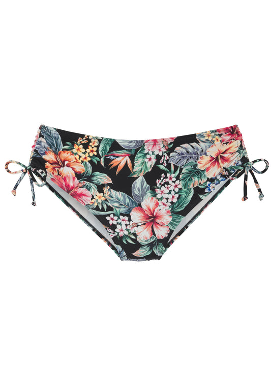 lascana Bikinihose mit Raffung (Black Print)