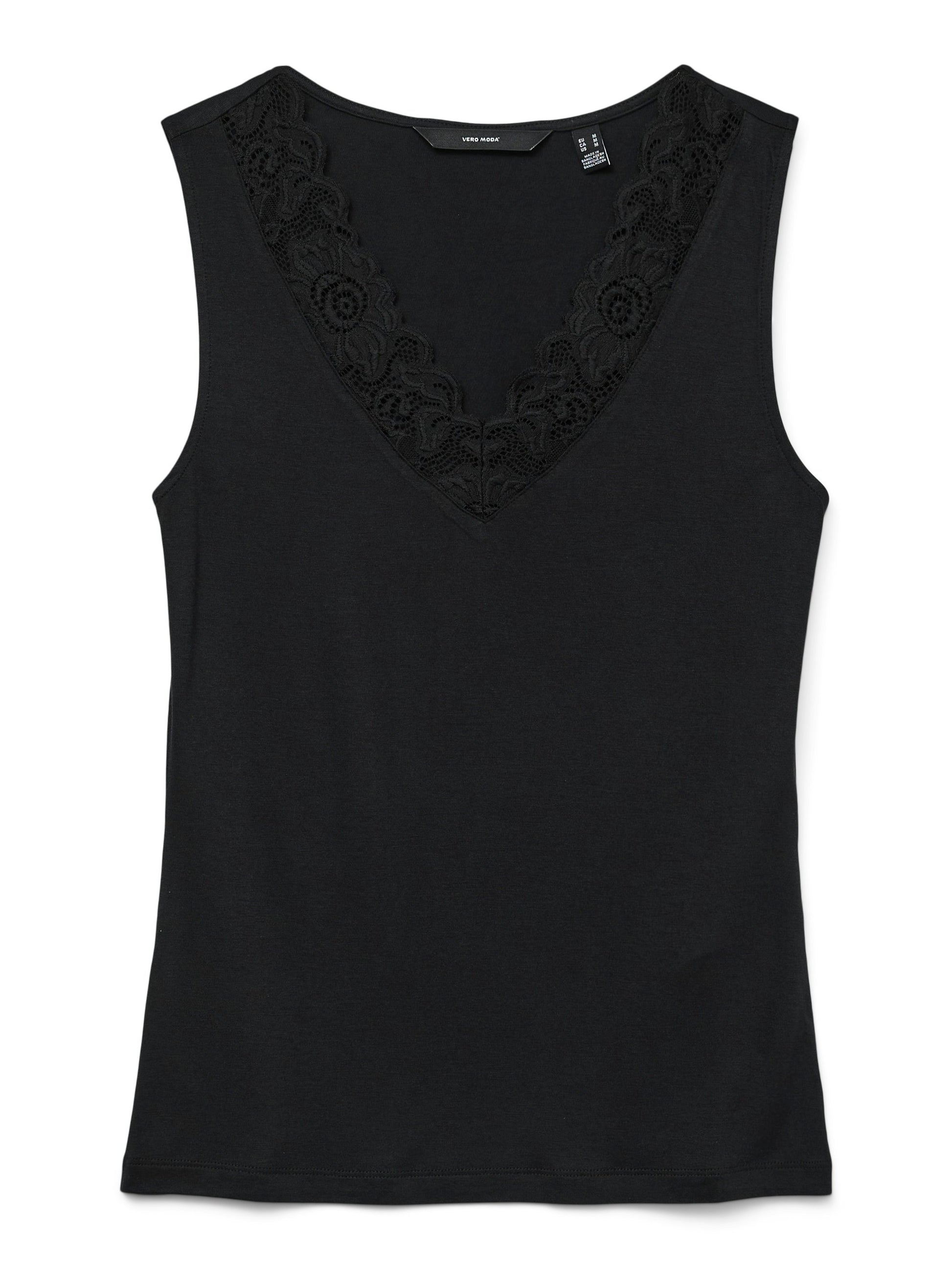 Vmrosa Sl V-neck Top Jrs Noos (Black)