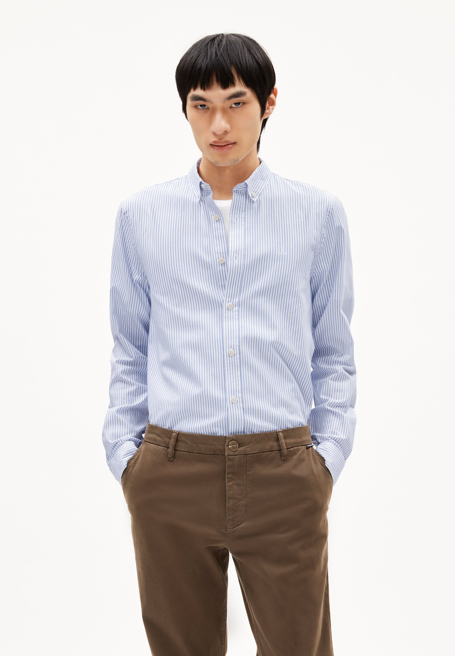 Quaasa Stripe Longsleeve Shirt (White-dark Morn)