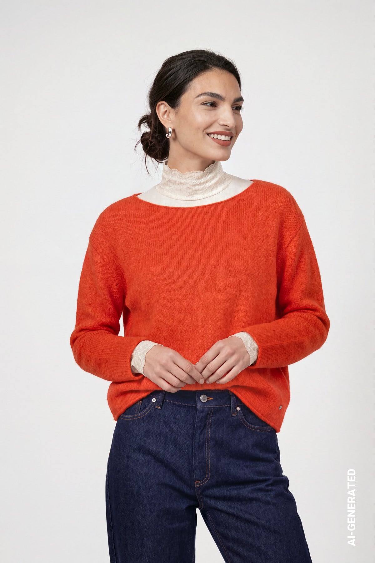 Flauschiger Strickpullover (Pumpkin)