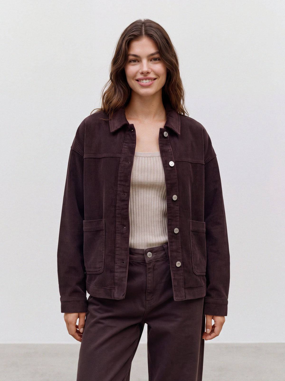 Vmjamie Ls Corduroy Shacket Mix Noos (Chocolate Tor)