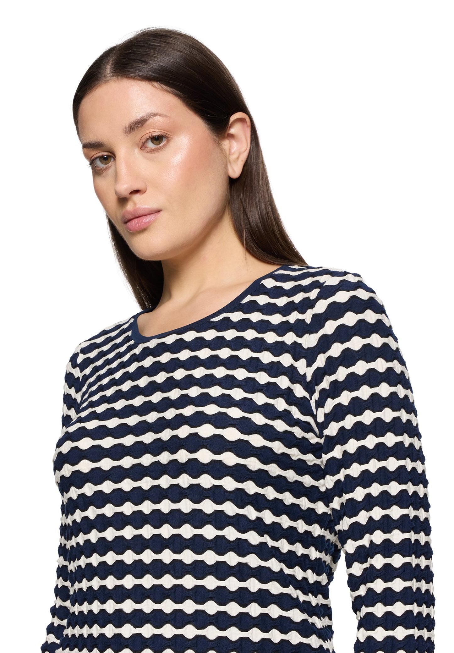 Basic Shirt (Dark Blue/cream)