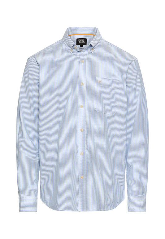 Langarmhemd mit Brusttasche (Stormy Blue)