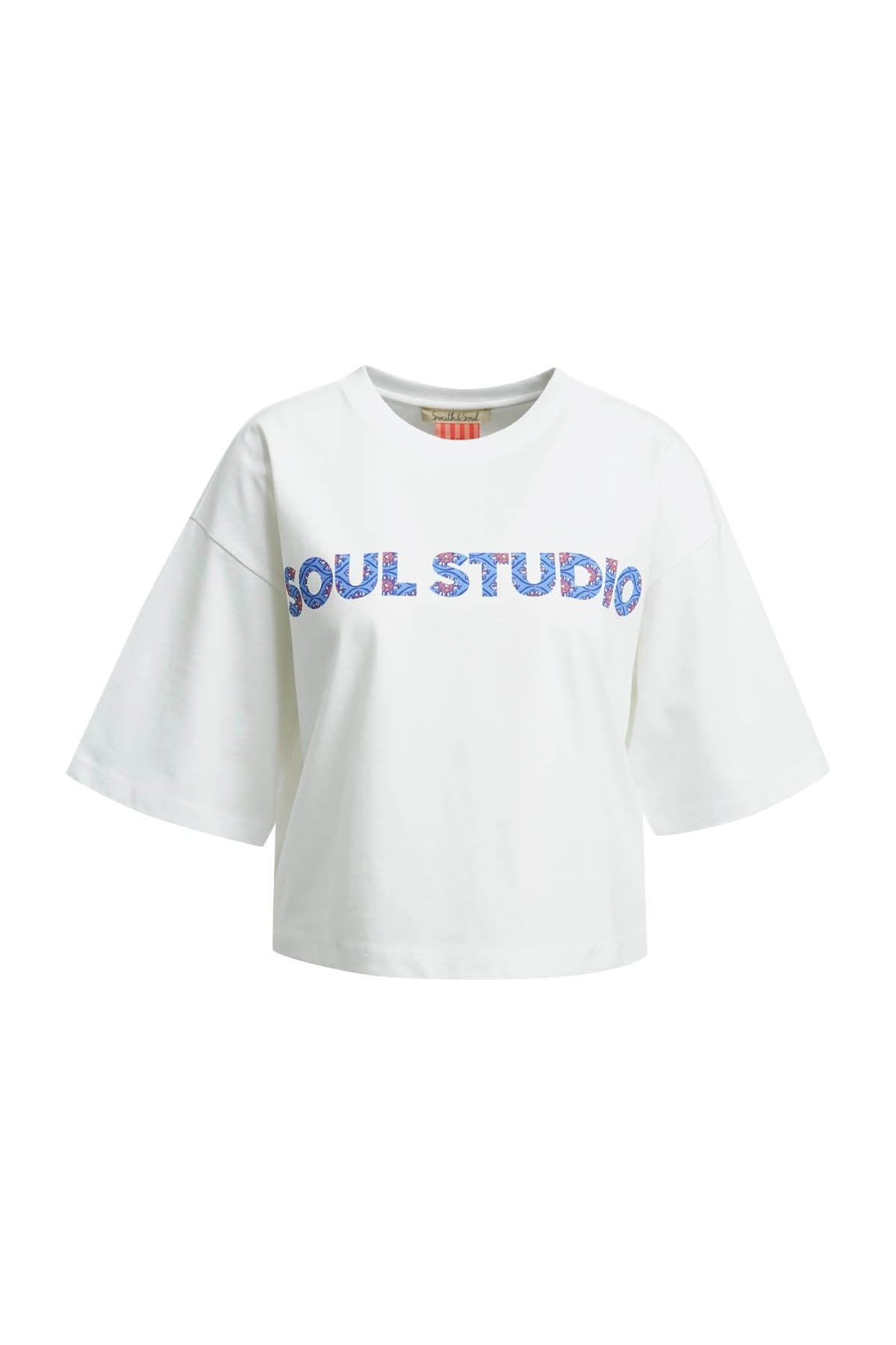 Boxy Cropped T-Shirt Print Mix (Indigo Print)