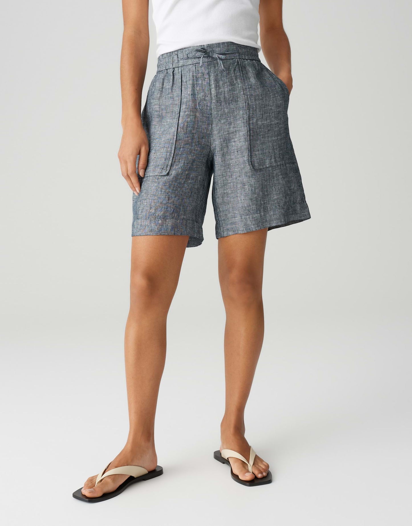 Melane shorts linen (Coal Blue)