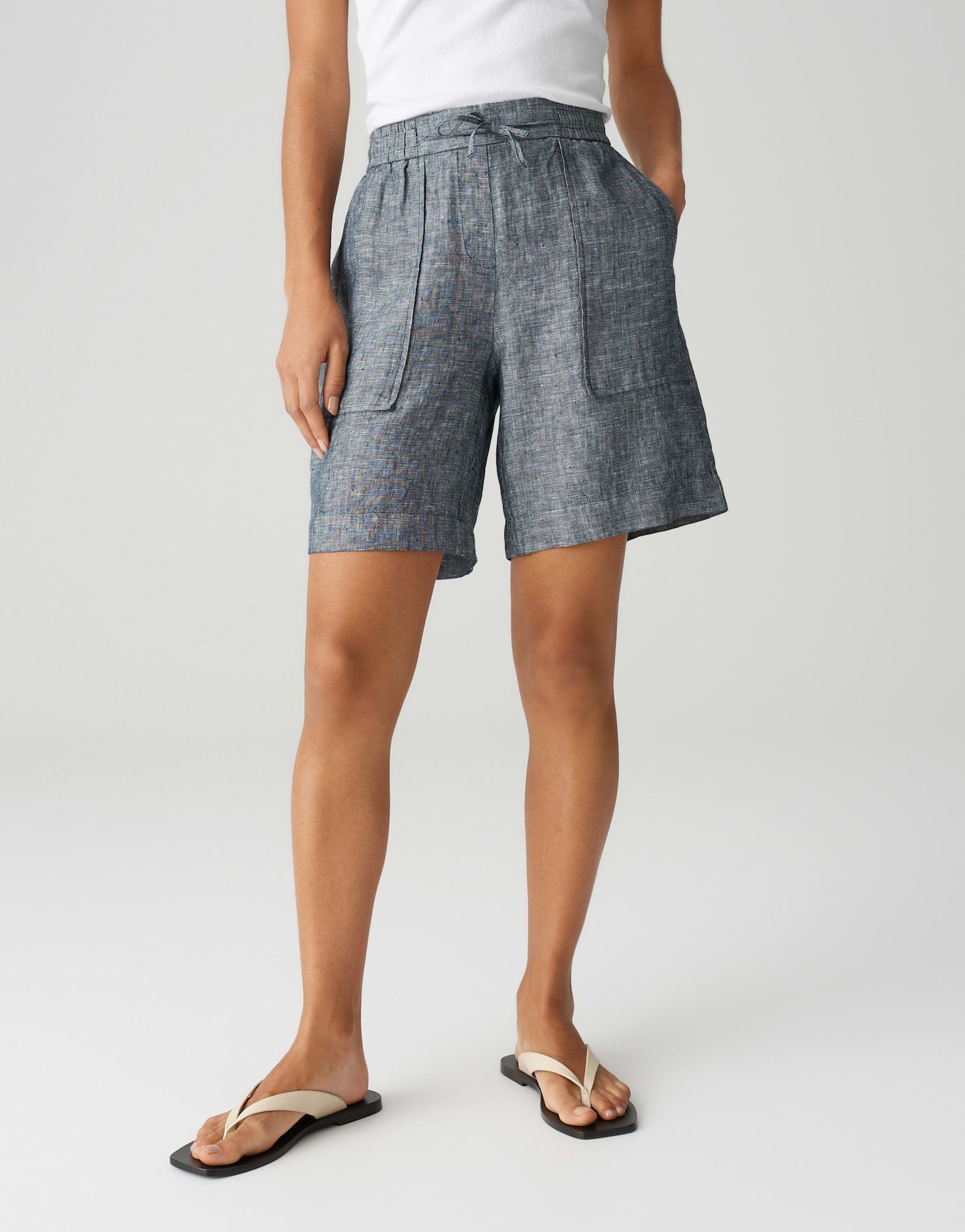 Melane shorts linen (Coal Blue)