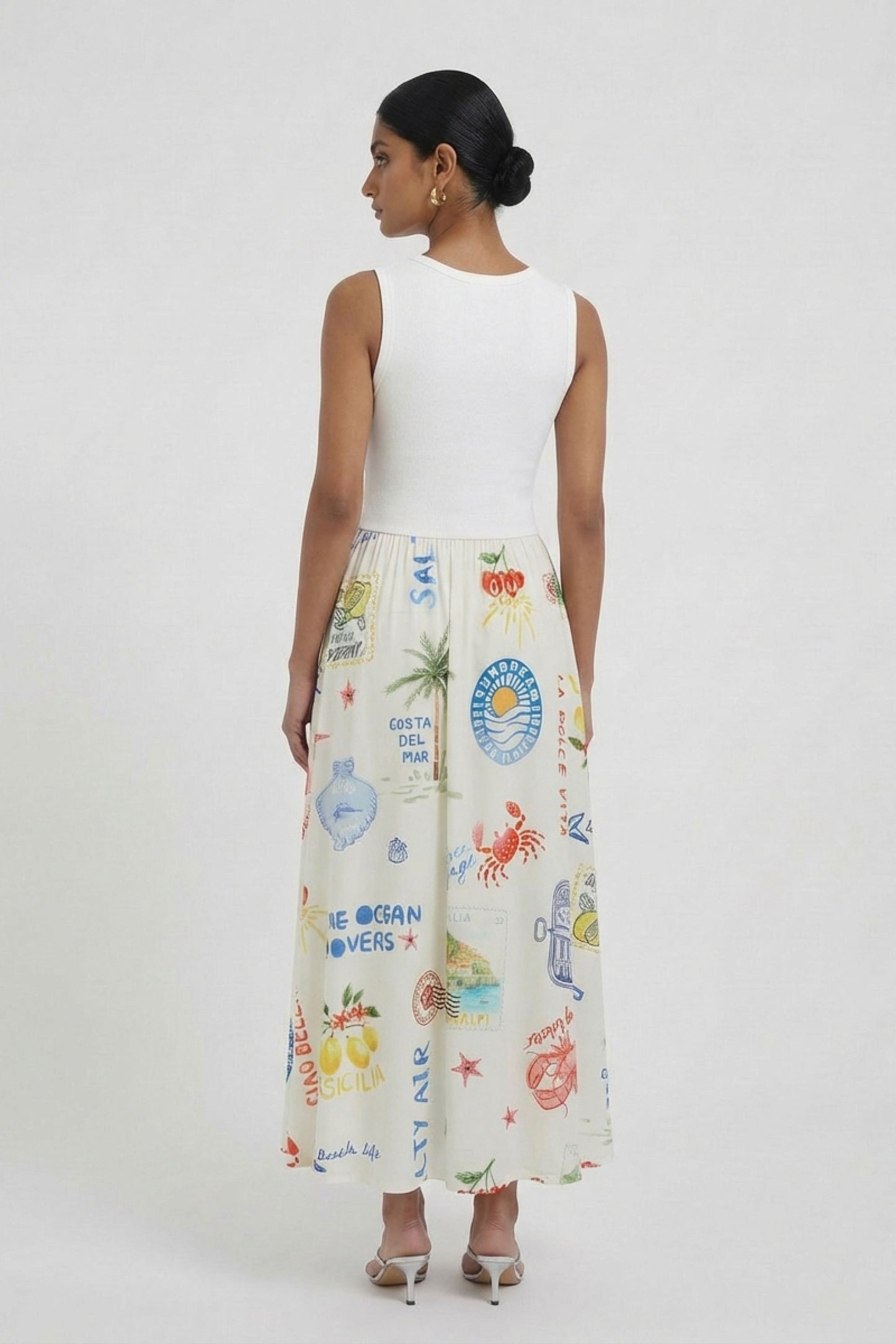 Midikleid (White Red)