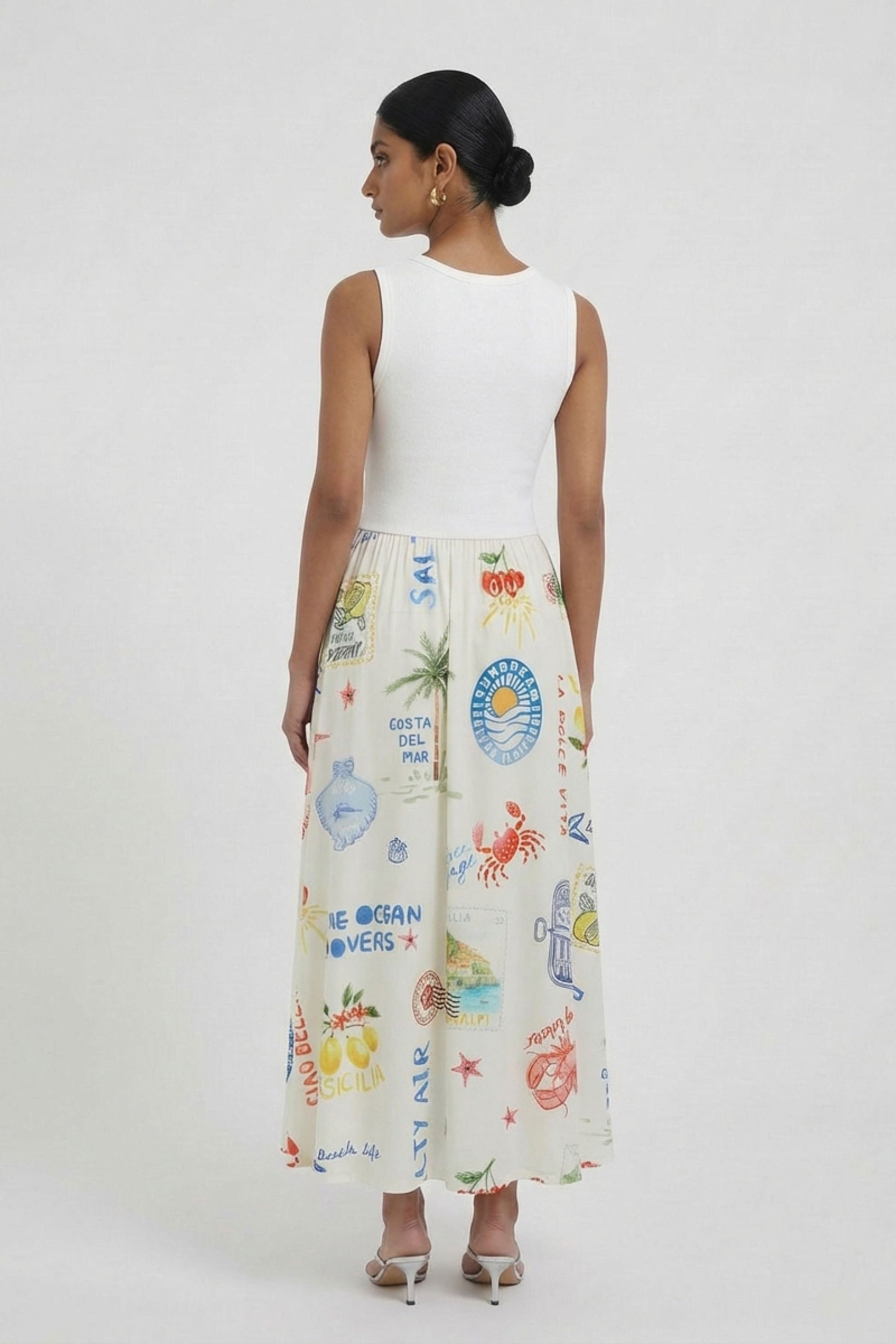 Midikleid (White Red)
