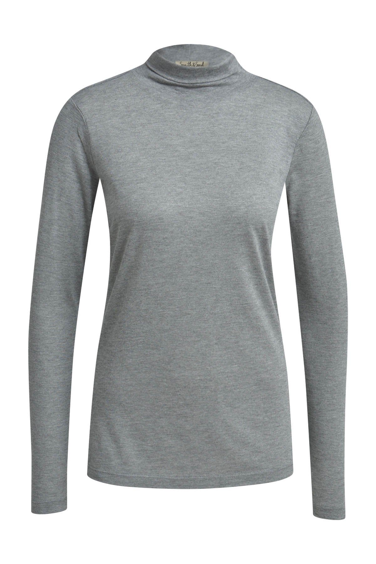 Cashmere Blend Turtleneck (Grey Melange)