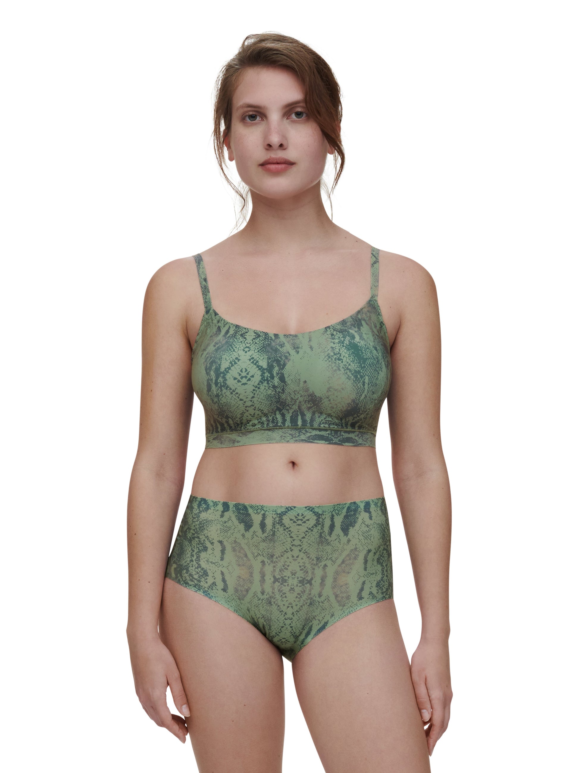 SOFTSTRETCH Bustier mit Rundhalsausschnitt (0dq Python Print)