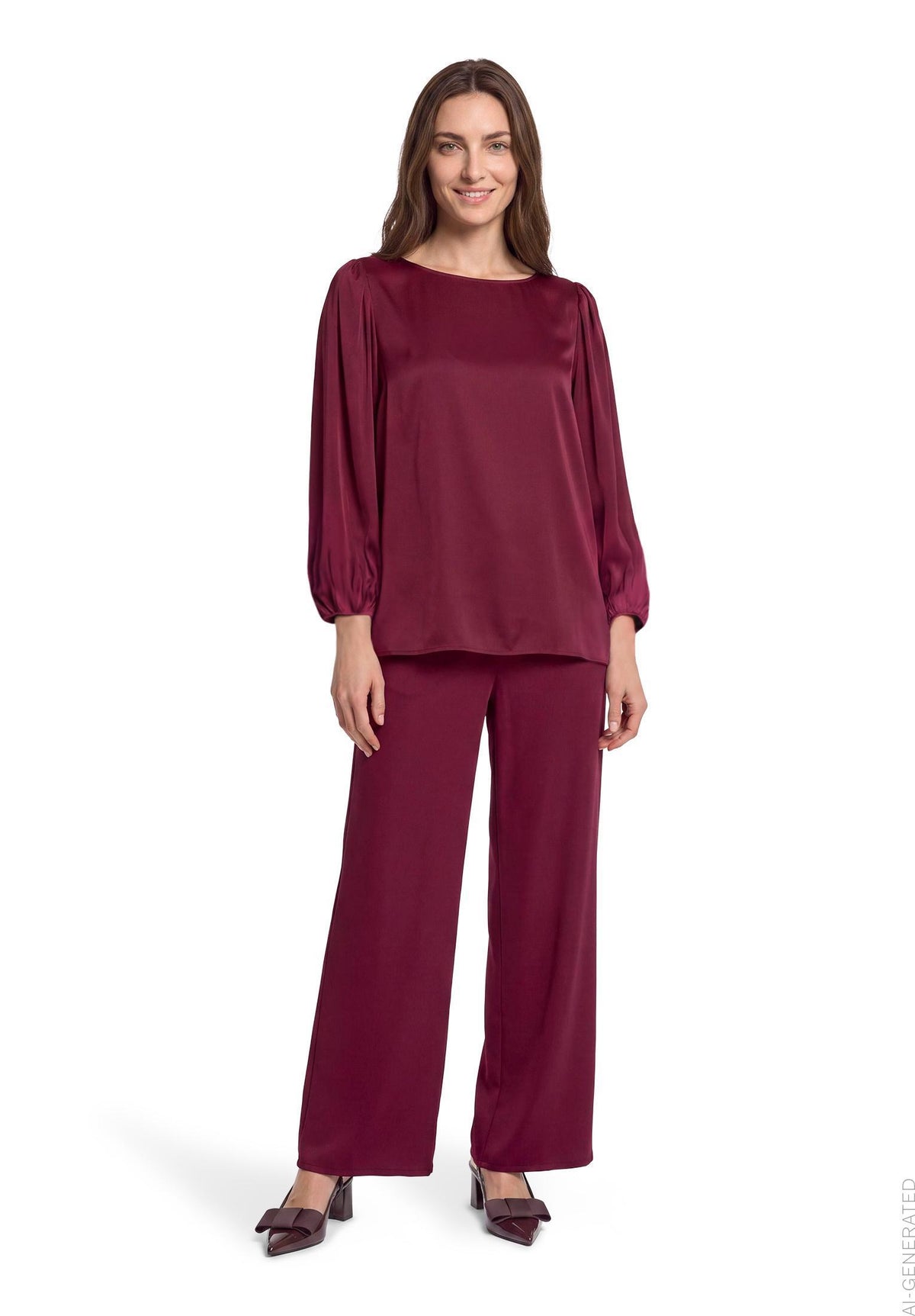 Satin-Bluse (Maroon Banner)