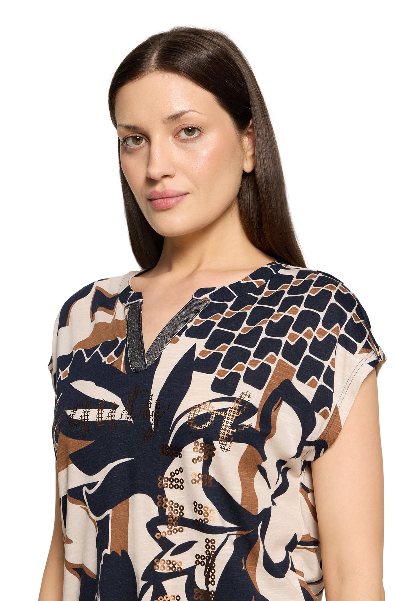 Casual-Shirt (Dark Blue/natur)
