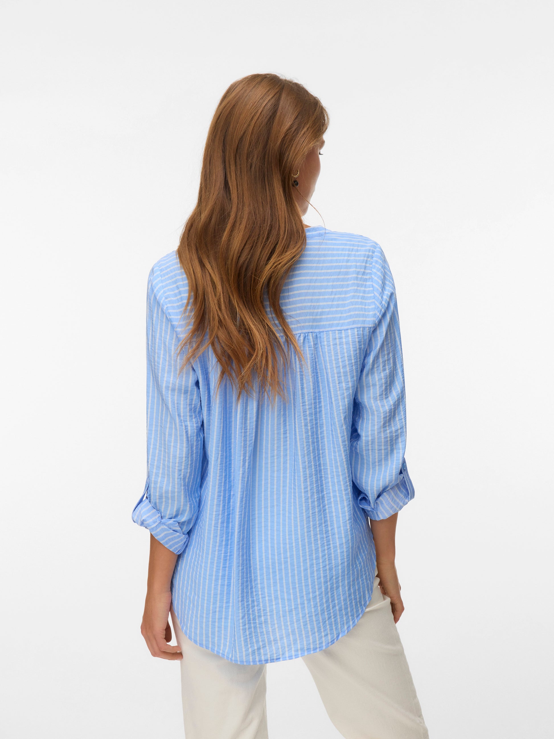 Vmkaja Ls V-neck Fold-up Top Wvn (Vista Blue)