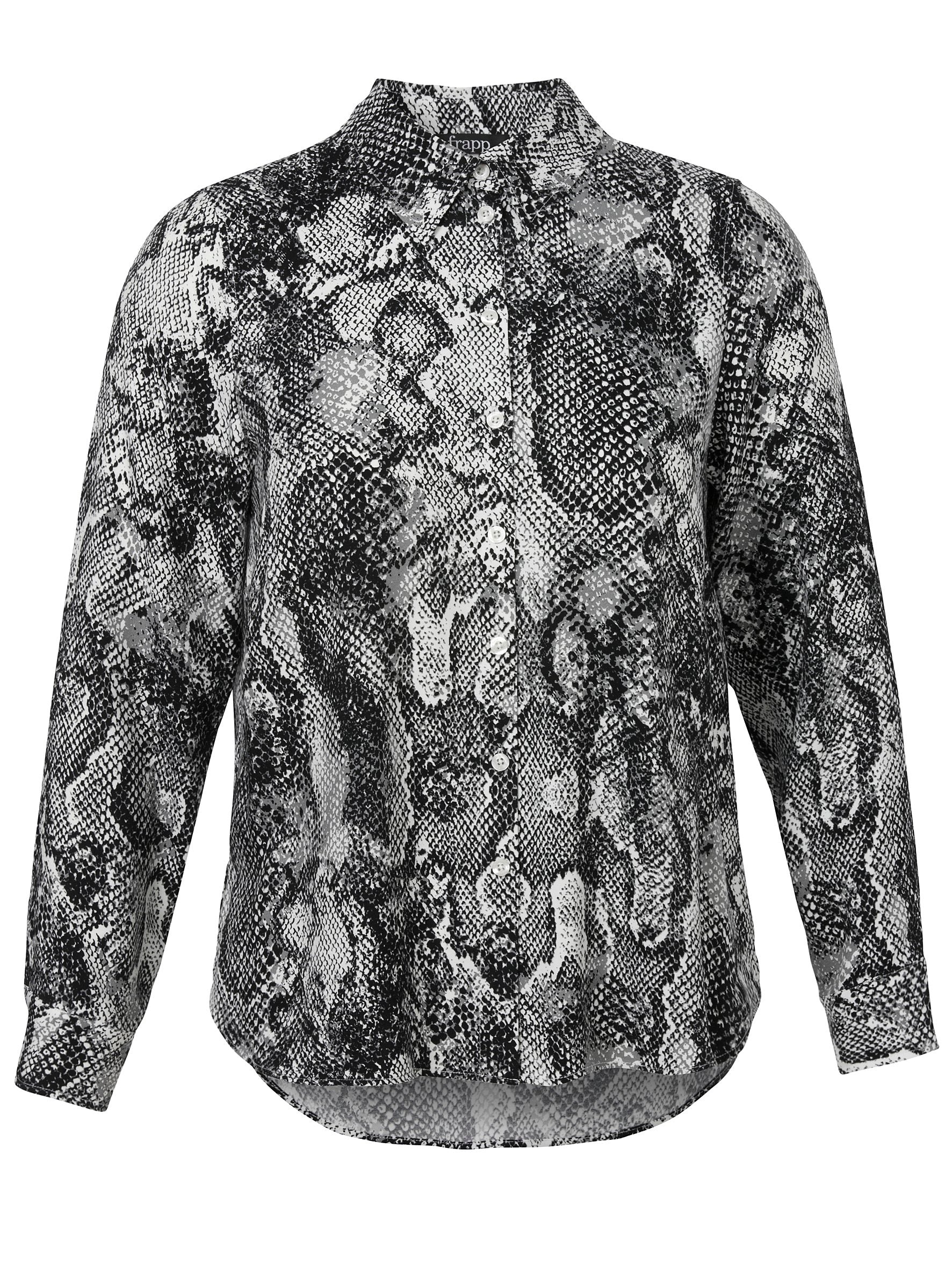 Bluse Hemdkragen 1/1 Arm Druck (Black Multicolor)