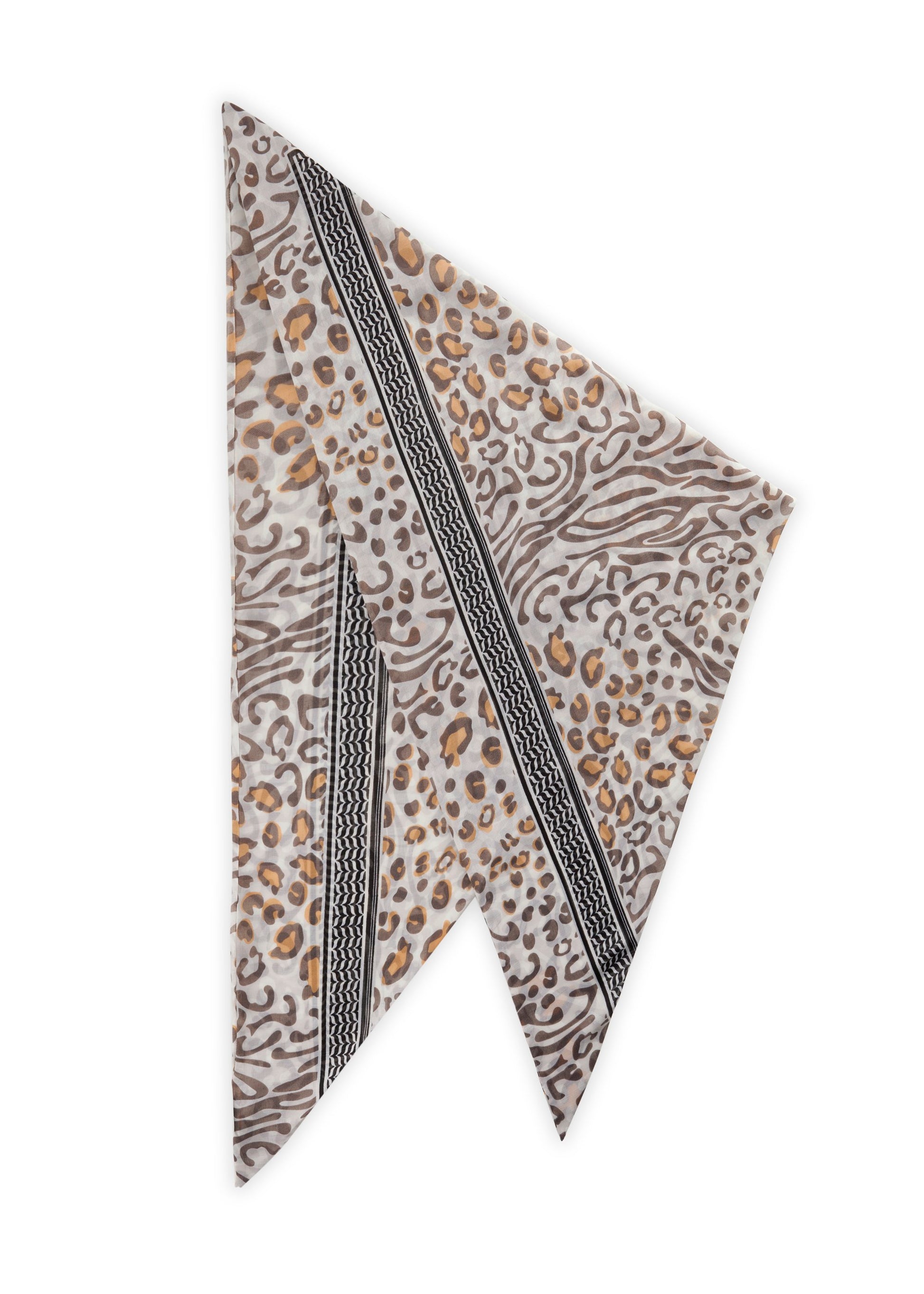 Dreieckstuch aus recyceltem Polyester mit Leoparden-Muster (Gry2 Grau)