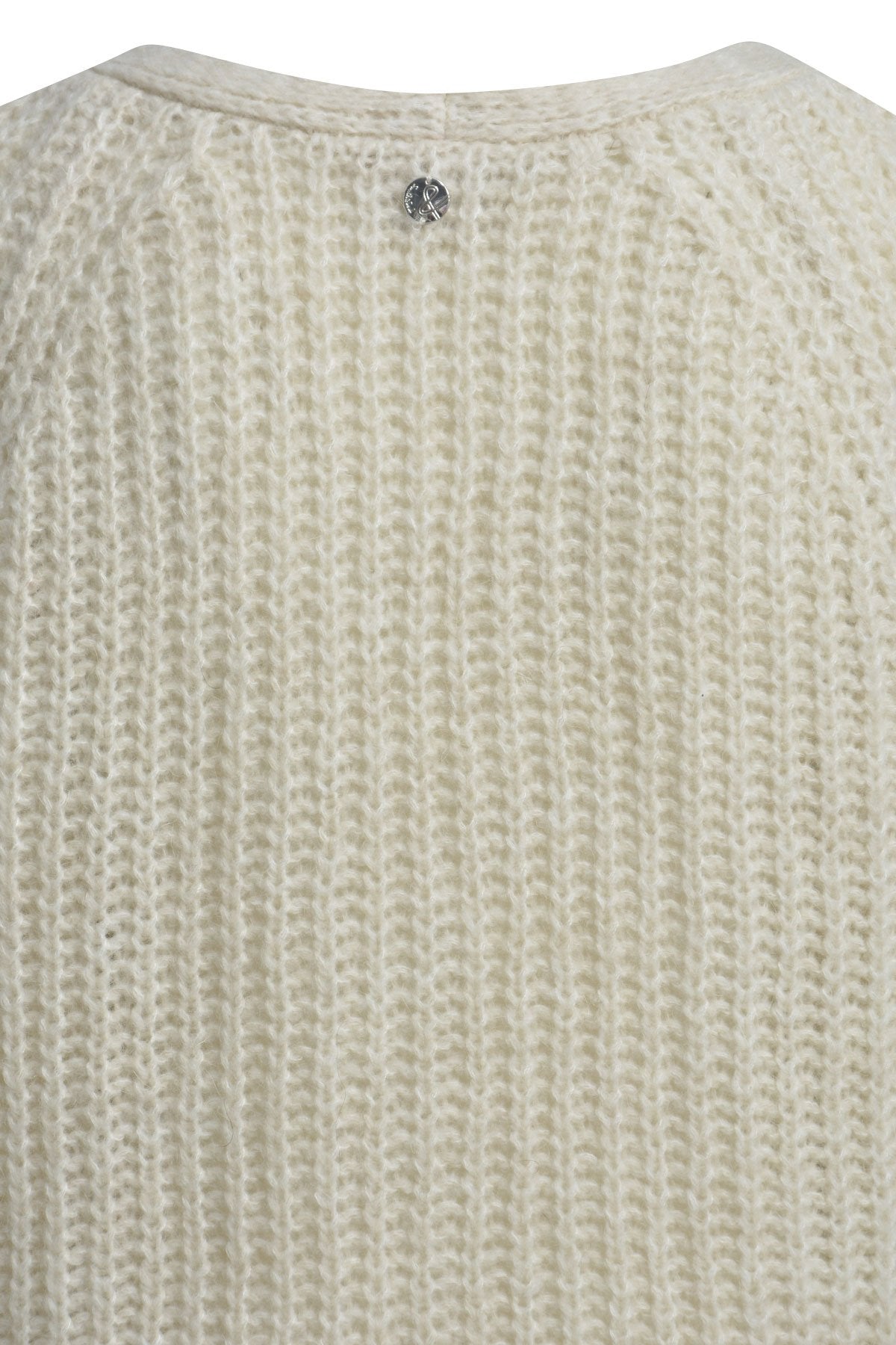 Hairy Raglan V-neck Cardigan (Wool White)