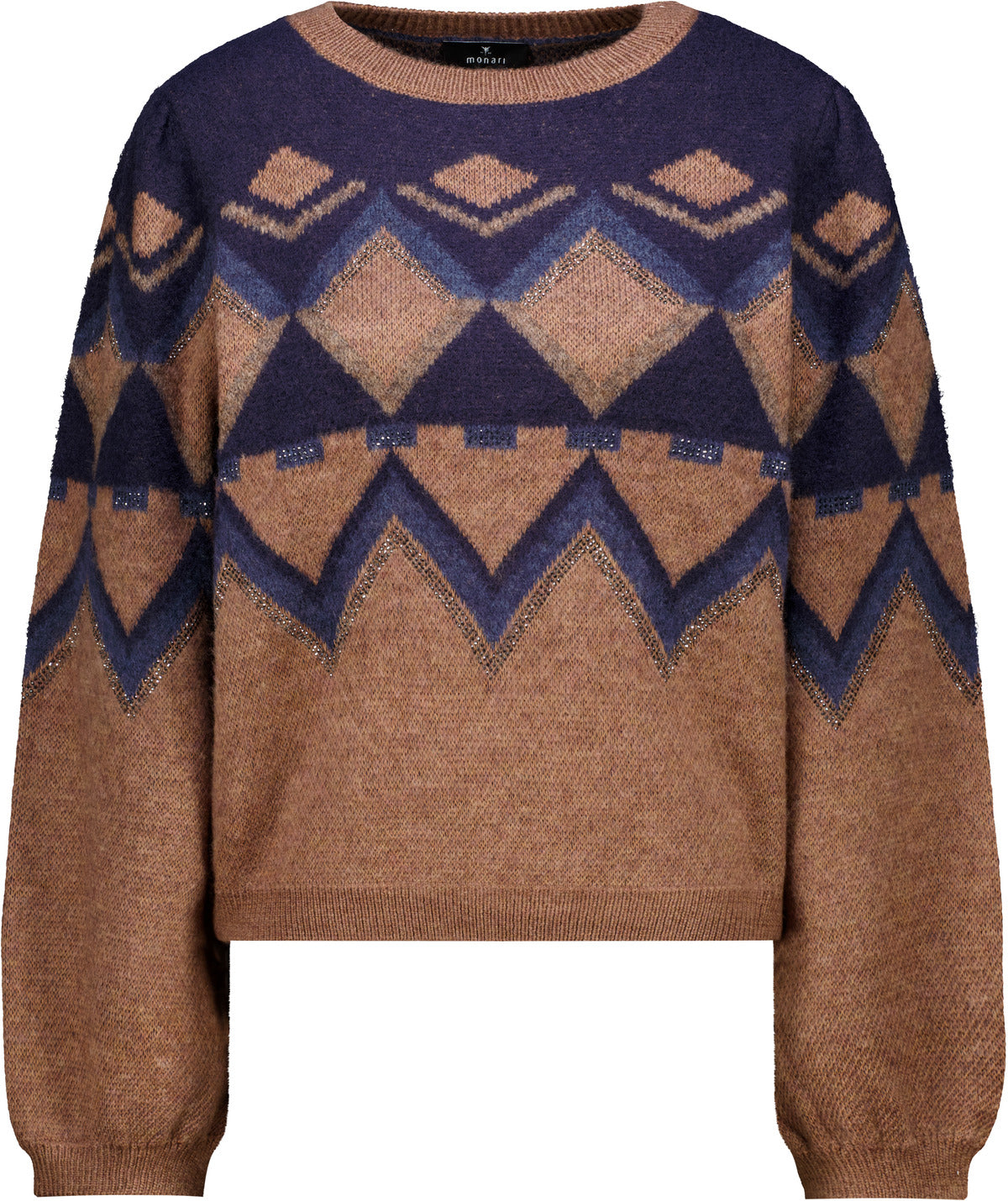 Strickpullover mit Jacquard Muster (Tiramisu)