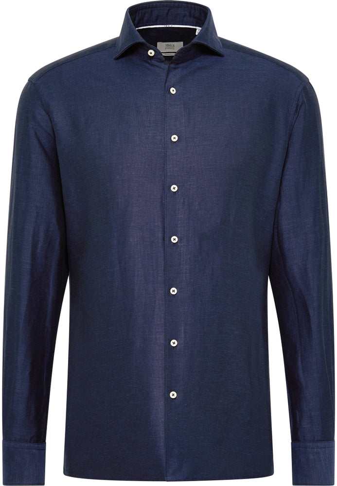 ETERNA unifarbenes Soft Tailoring Shirt MODERN FIT (Marine)
