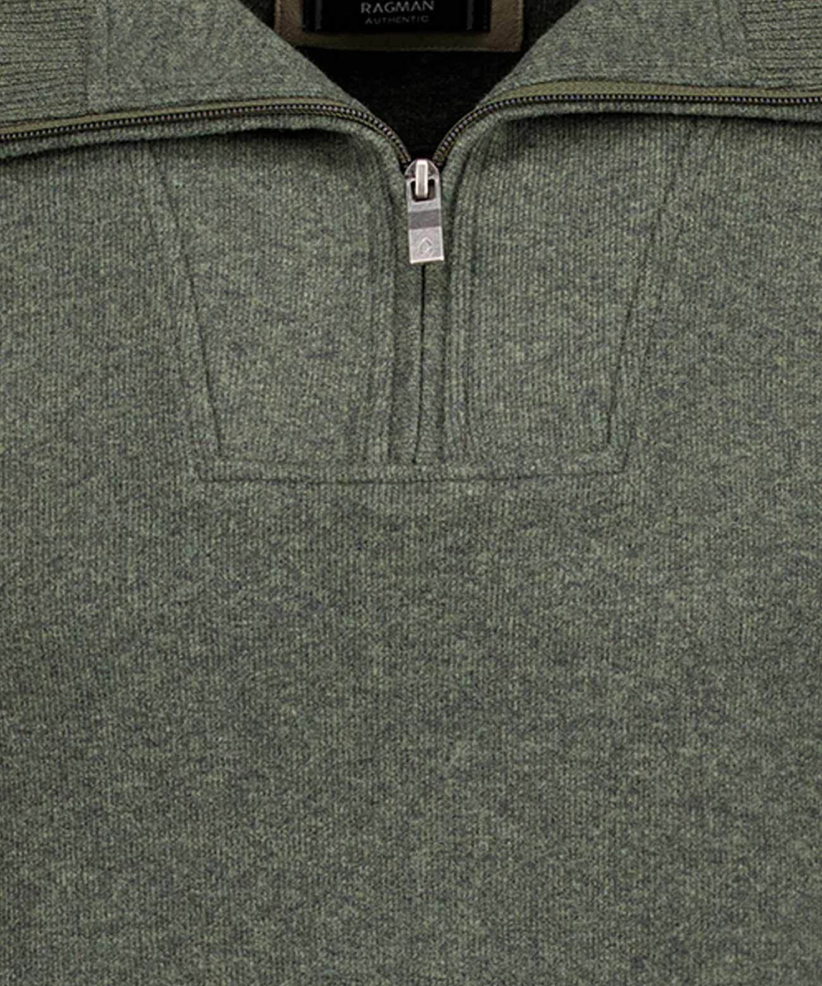 Sweatshirt mit Troyer-Kragen (Oliv)