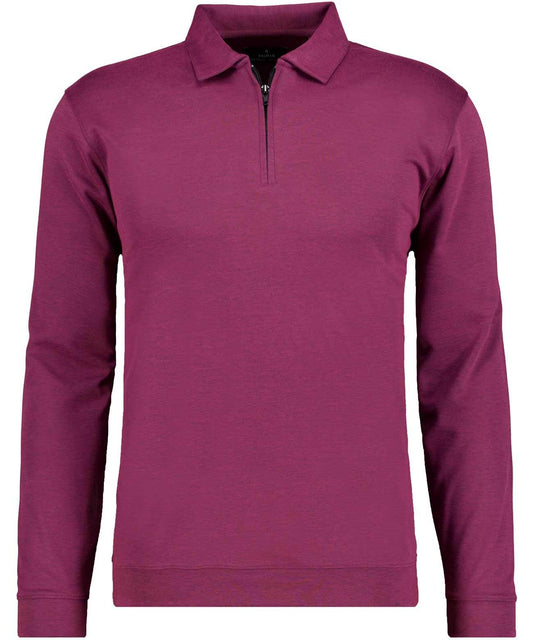 Softknit-Polo mit Zip, Velvet Touch (Beere)