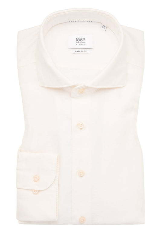 Linen Shirt Twill Langarm (Beige)