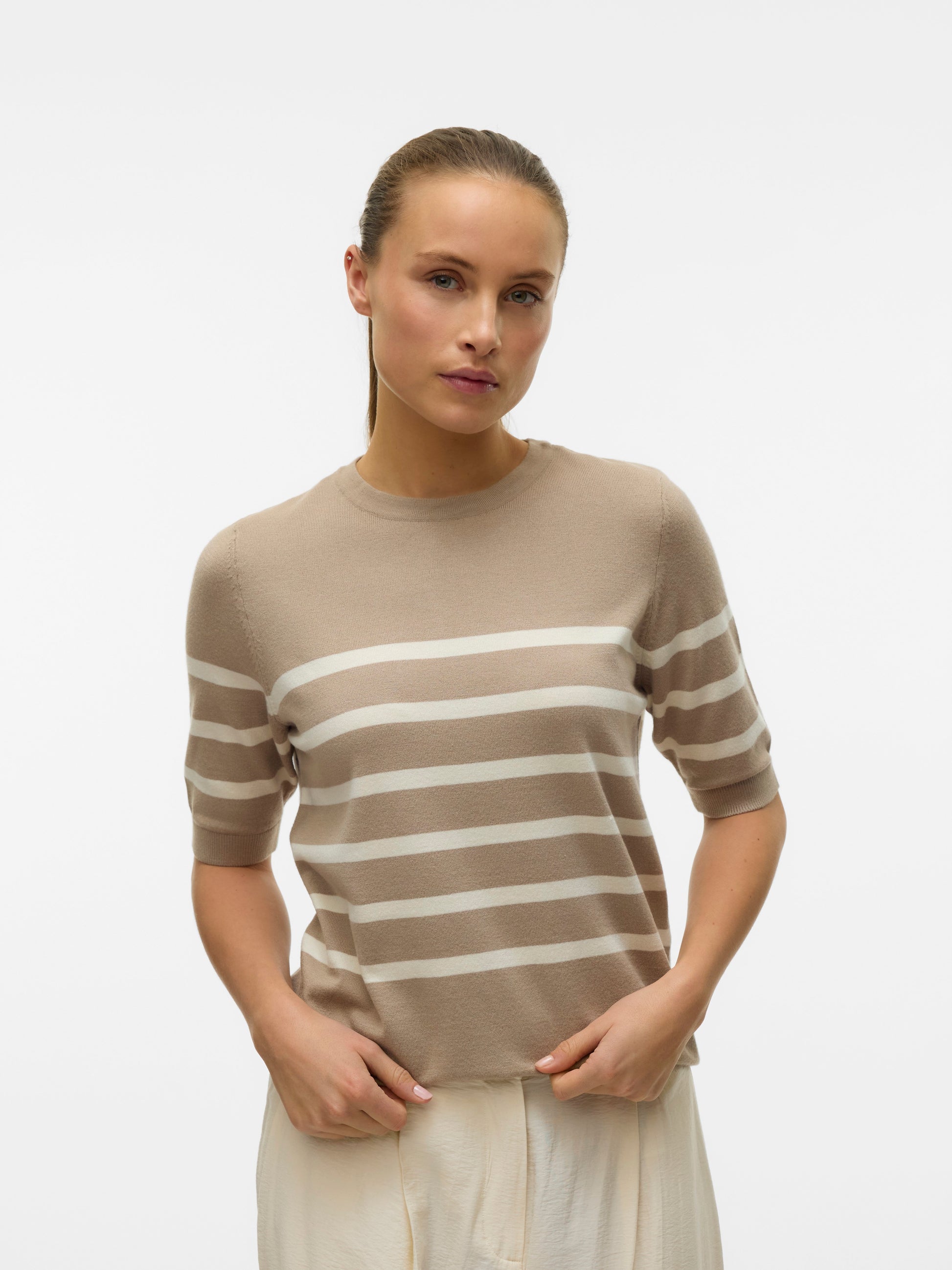 Vmsaba Plain Ss O-neck Pullover Ga Noos (Silver Min)
