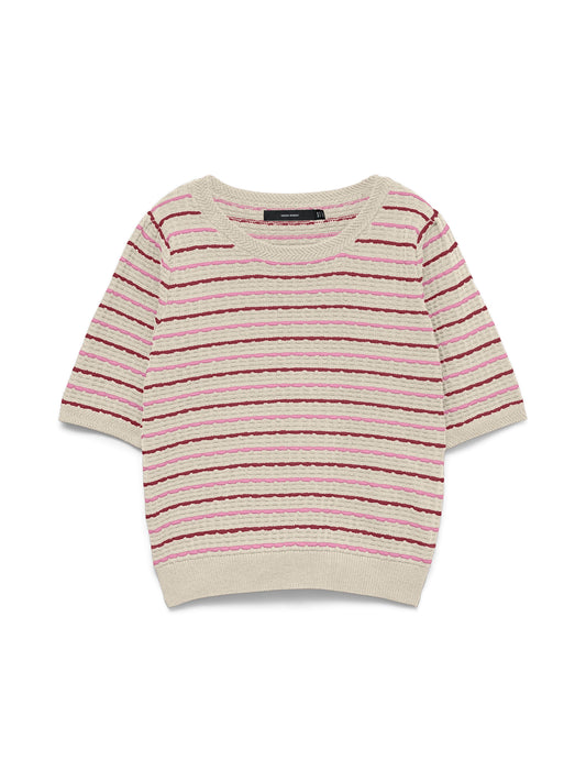 Vmmonica 2/4 O-neck Pullover Boo (Birch/biki)