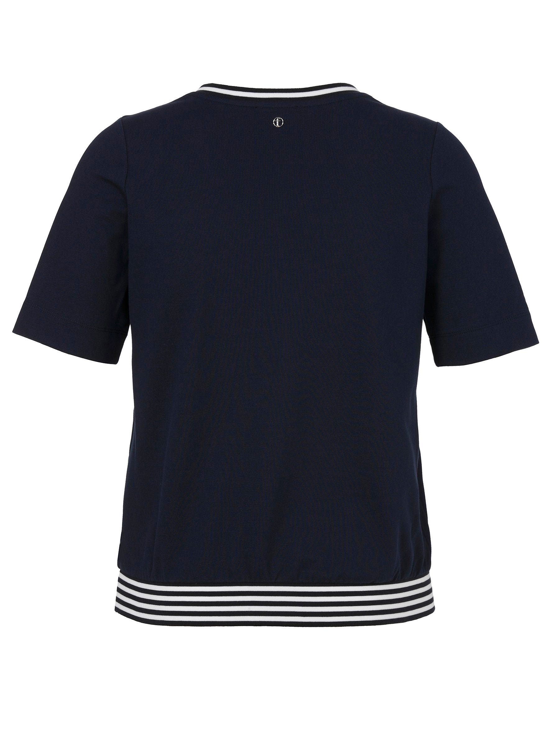 T-Shirt V-Ausschnitt 1/2 Arm (Navy / White)