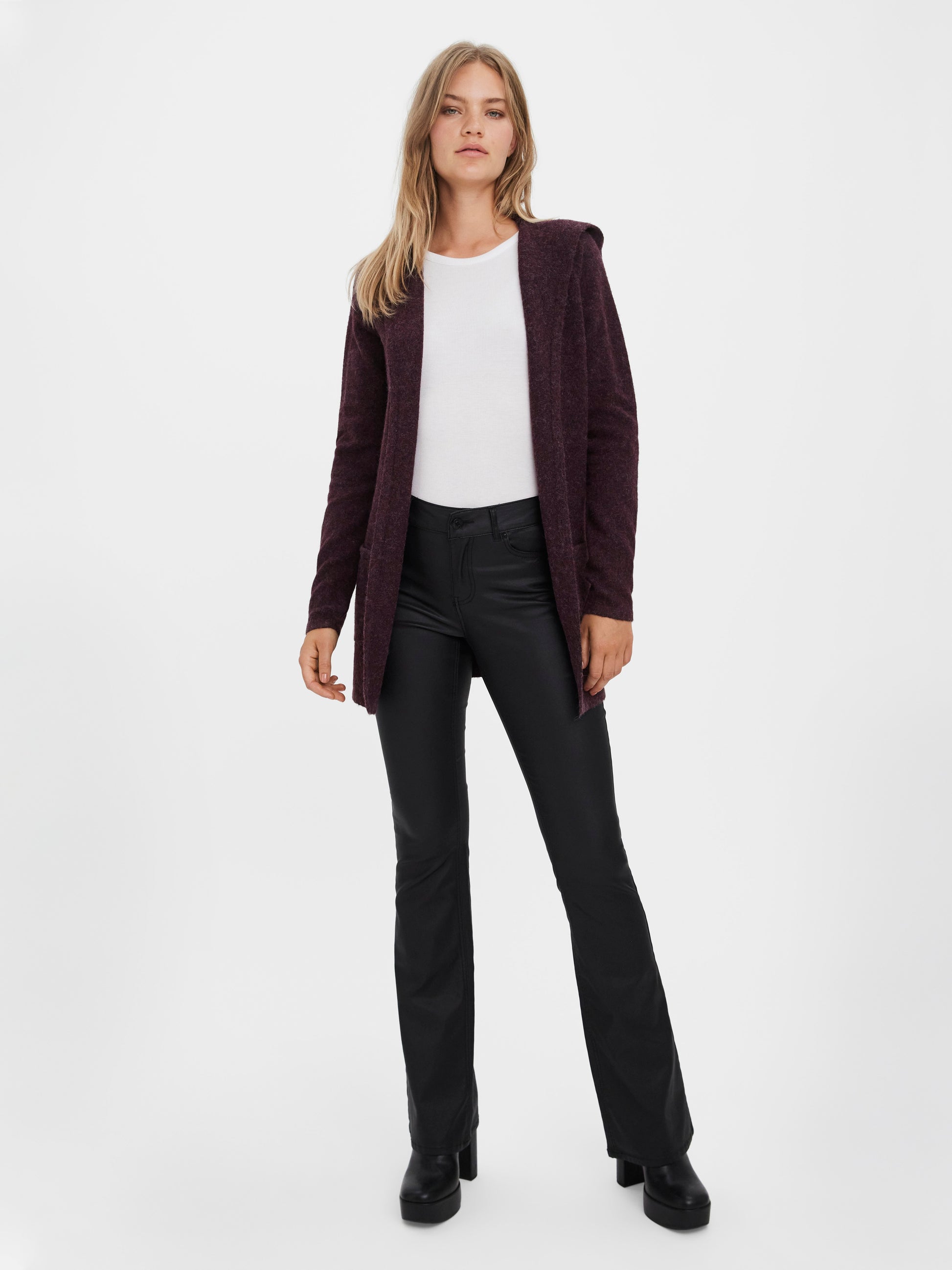 Vmdoffy Ls Open Hood Cardigan Ga Noos (Winetastin)