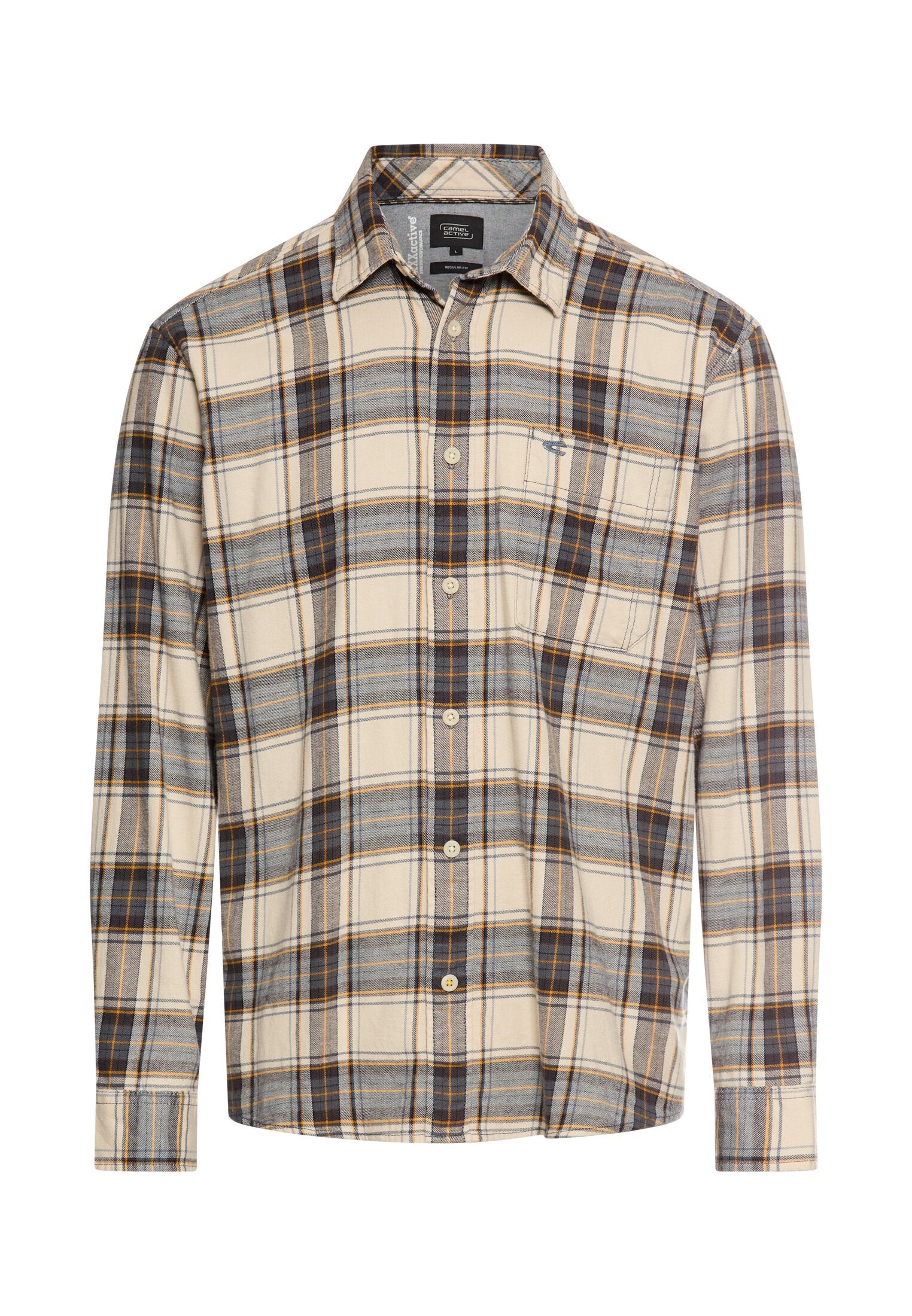 fleXXXactive® Langarmhemd aus leichtem Flanell (Oatmeal)