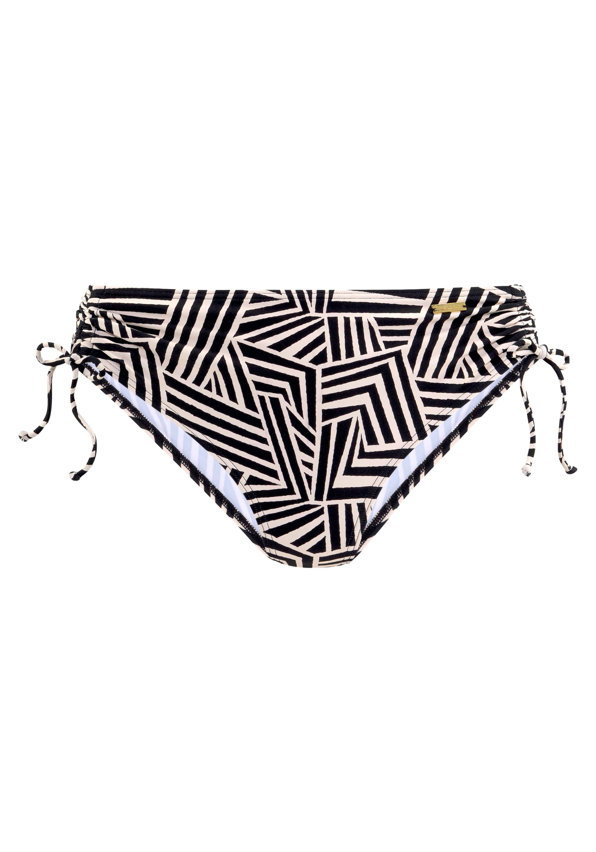 lascana Bikinihose mit Raffung (Black-creme)