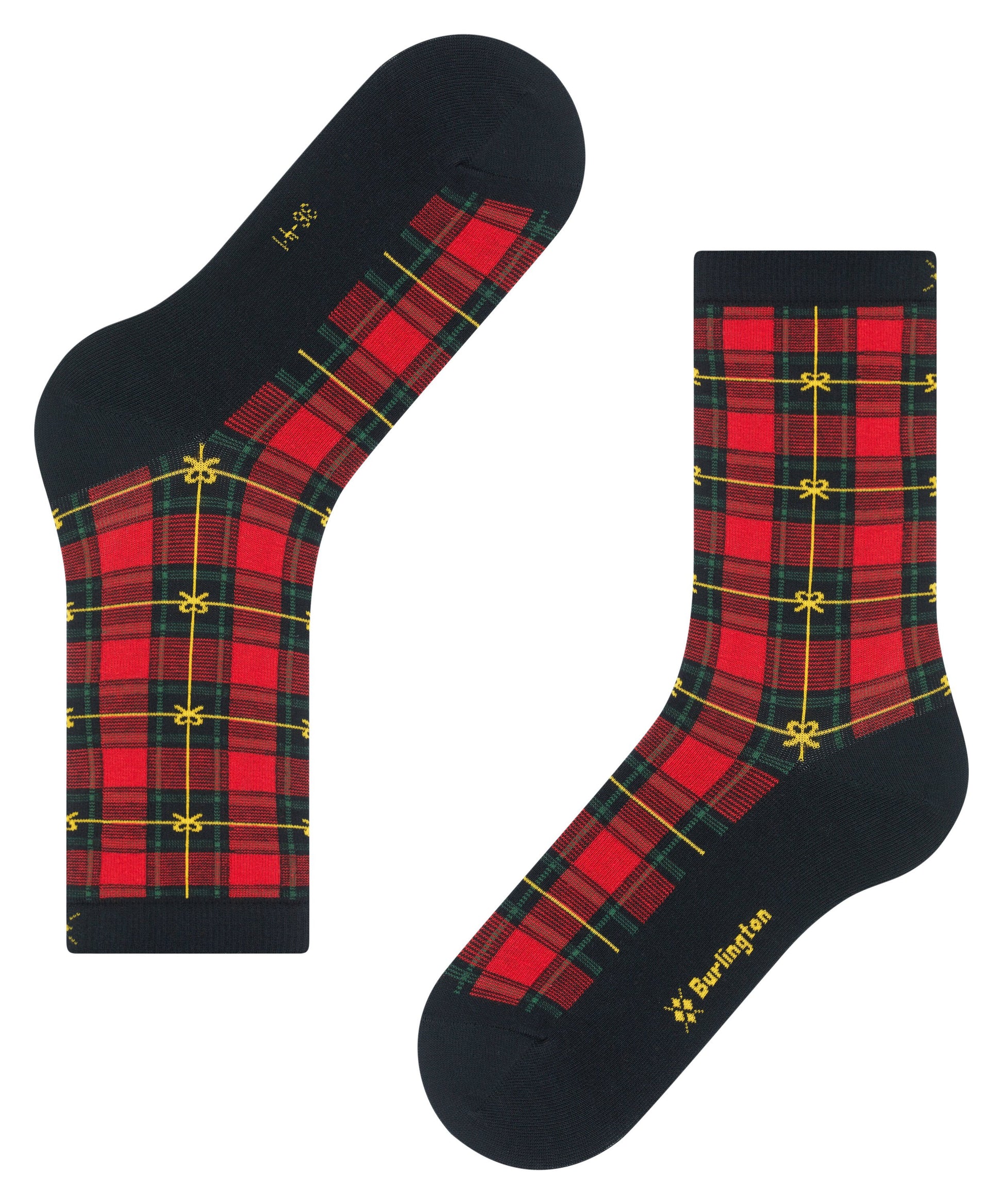 Burlington X-Mas Tartan Damen Socken (Black)